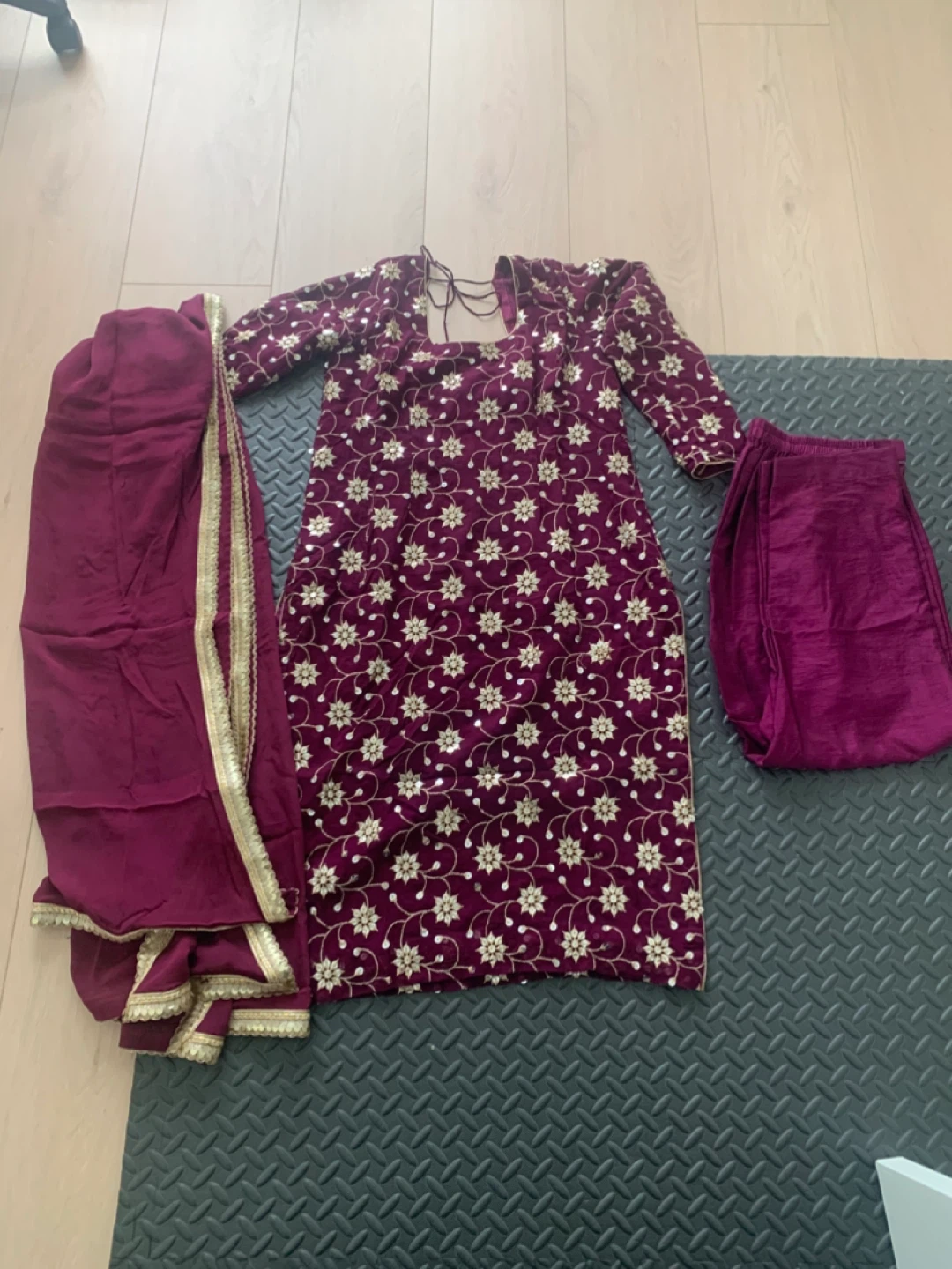 Burgundy Indian Pant Suit