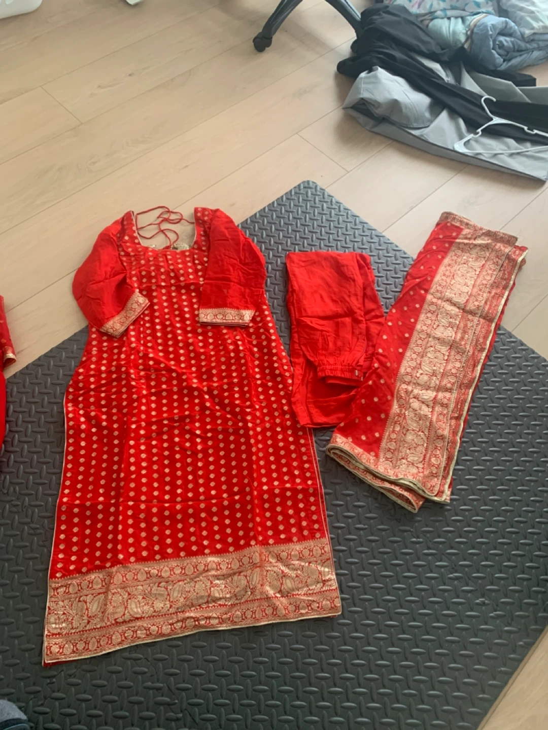 Red Indian pant Kameez