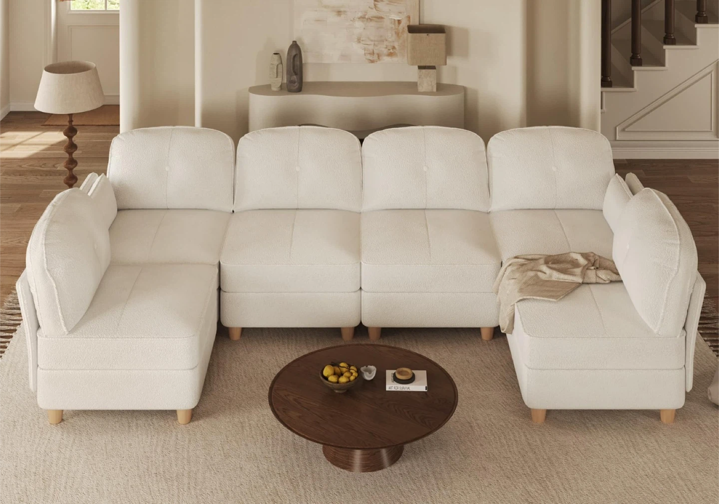 Lllappuil White U-Shaped Sectional Sofa - New in Box!