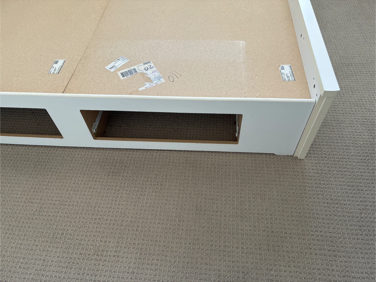 White Bookcase Double Bed Frame - photo 3