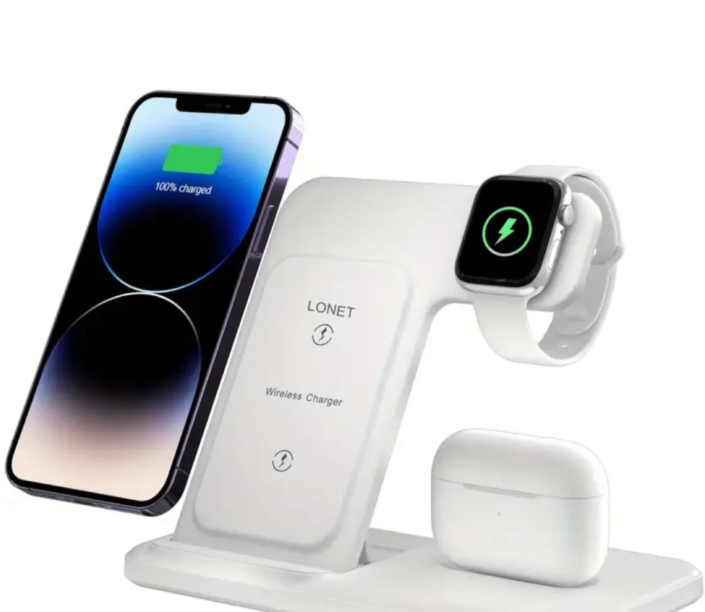 LONET Wireless Charger Stand - White image indicator(2)