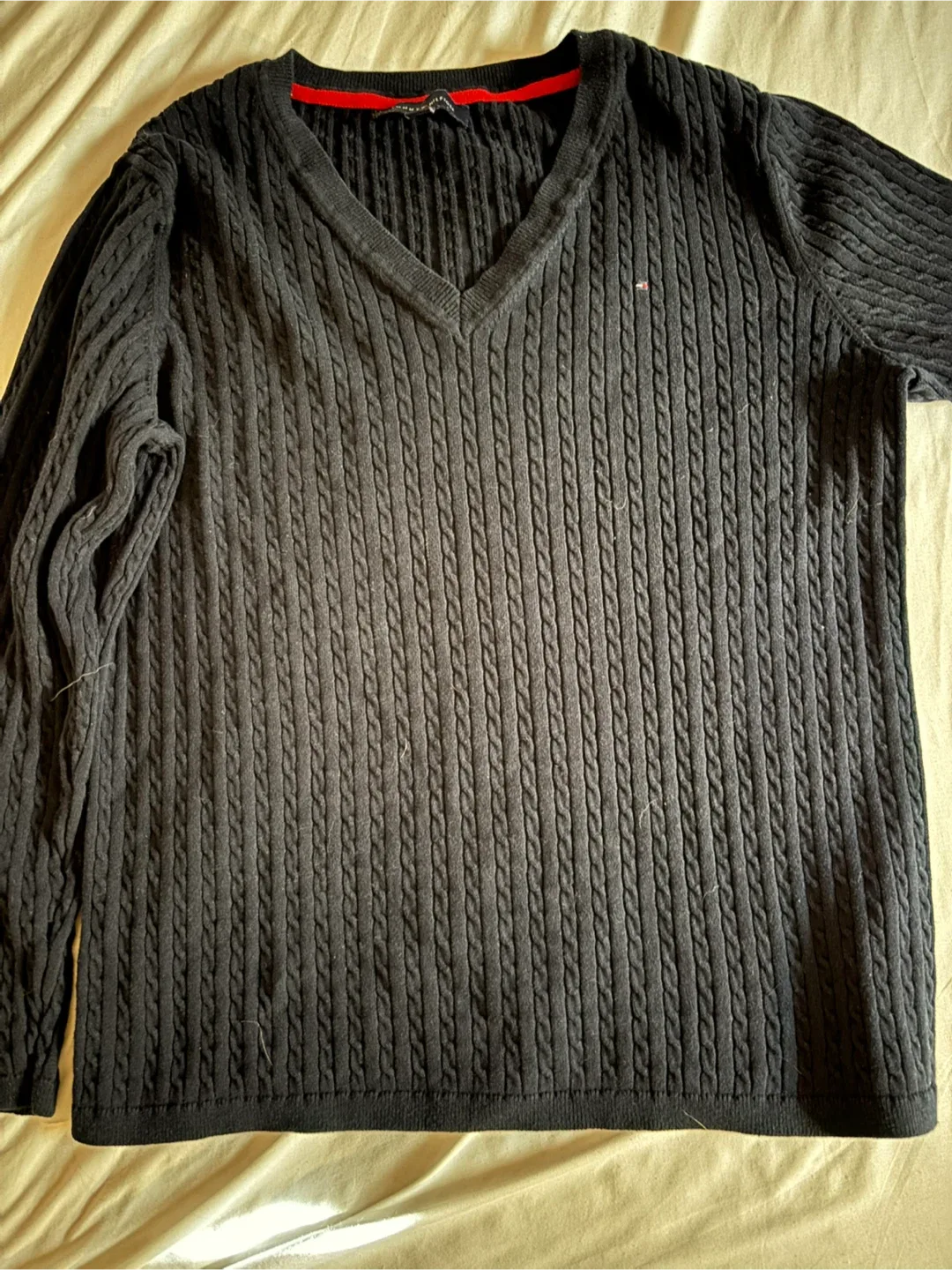 Tommy Hilfiger Black Cotton Sweater - Men's Size M