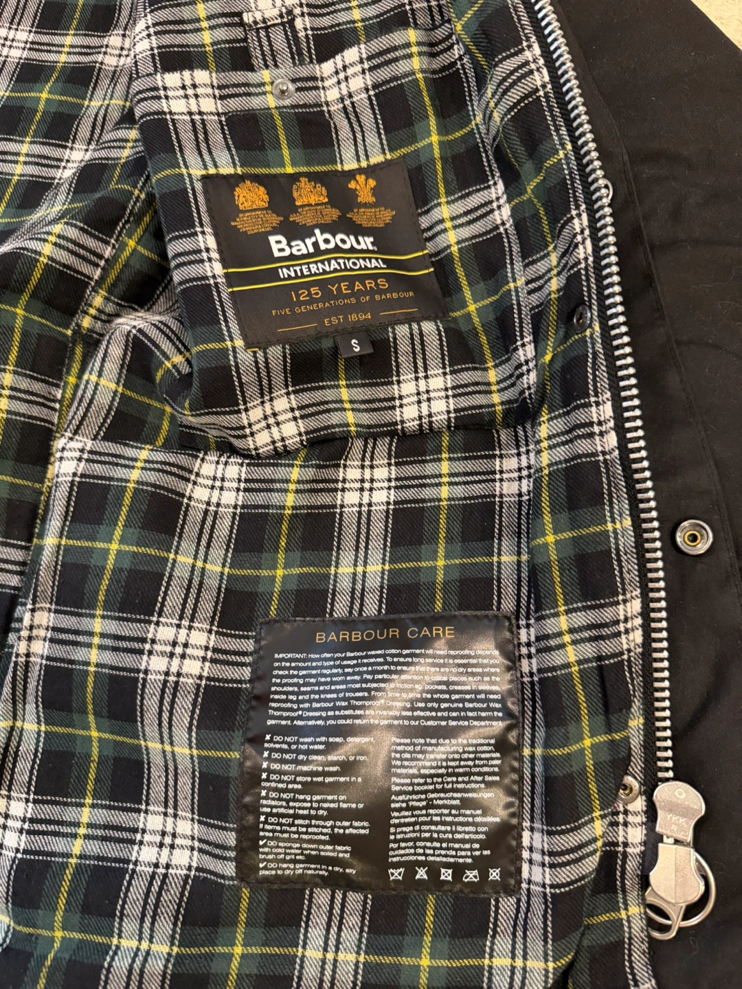 Barbour International Waxed Cotton Jacket - Size S - photo 5
