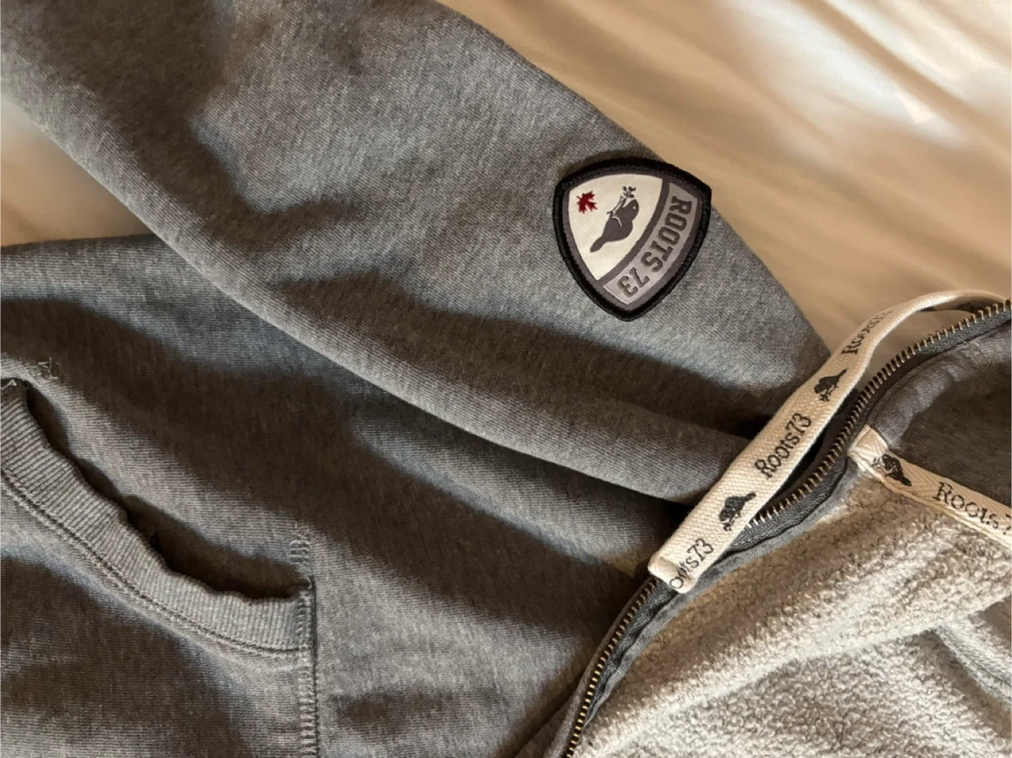 Roots 73 Grey Zip-Up Hoodie - Size L image indicator(5)