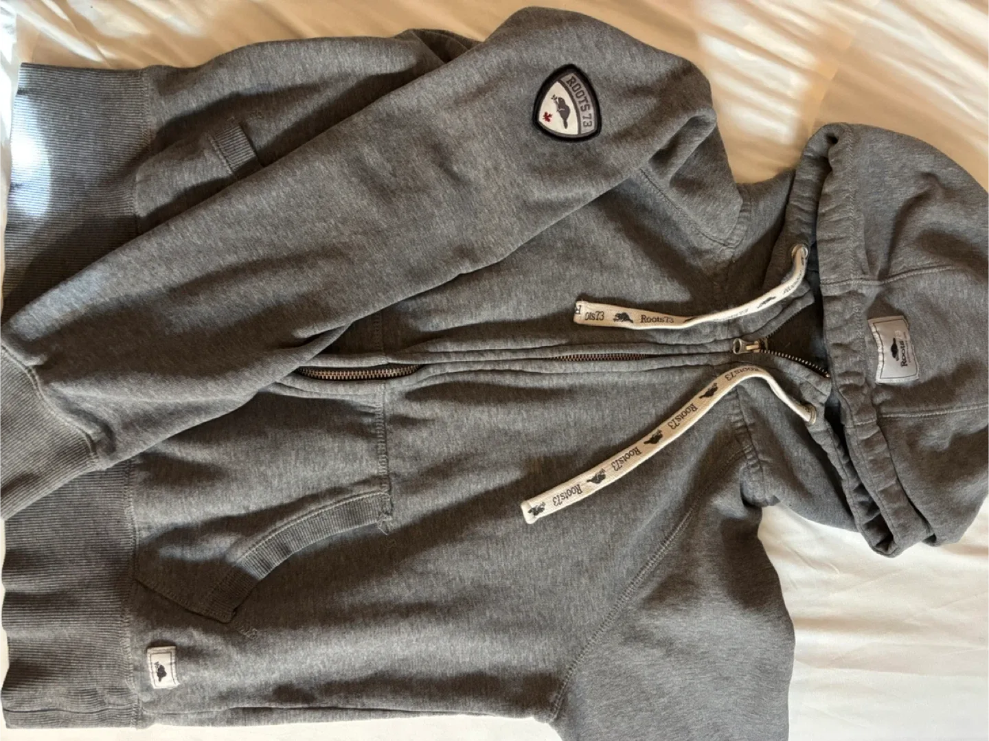 Roots 73 Grey Zip-Up Hoodie - Size L