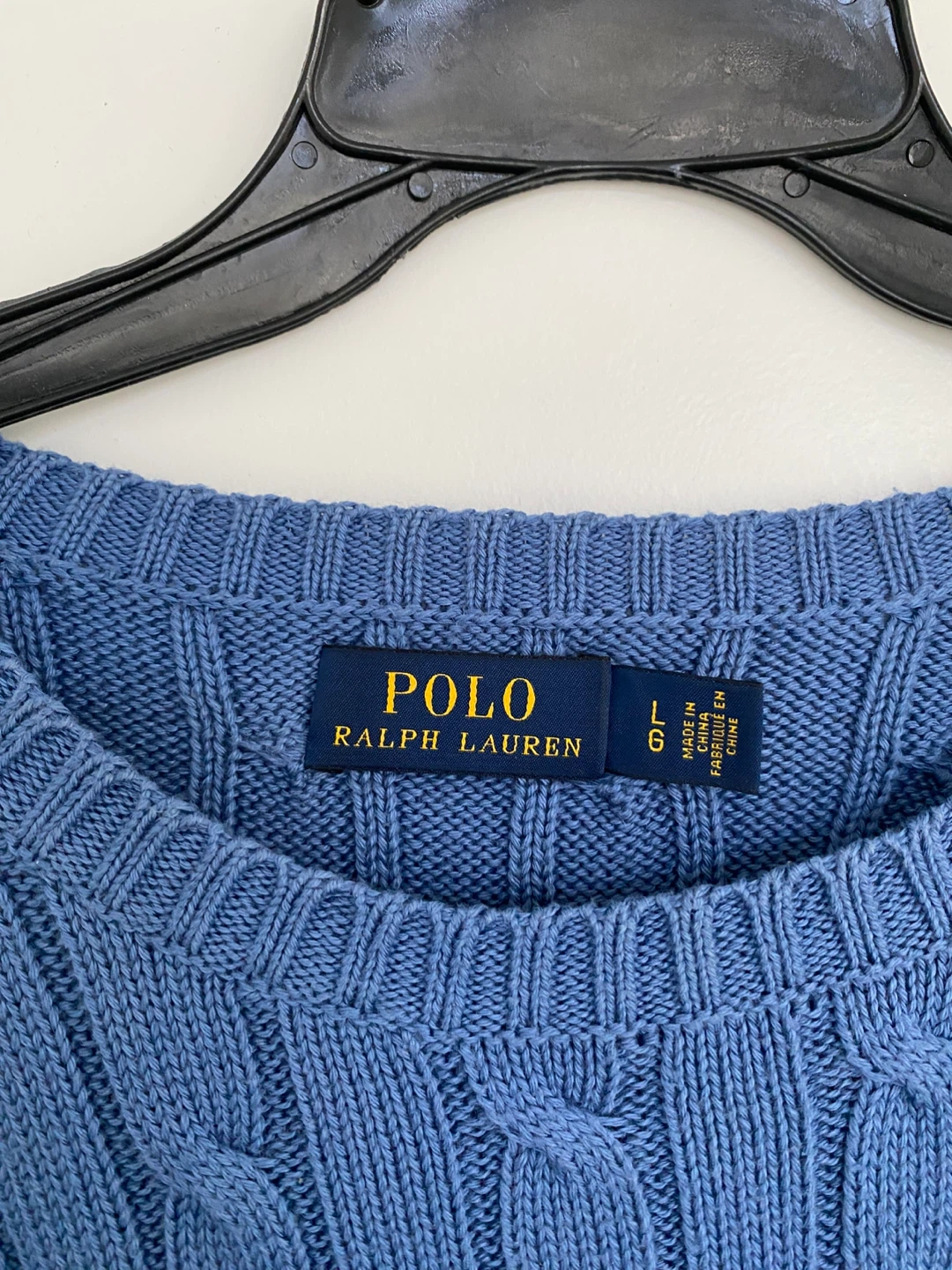 Polo Ralph Lauren Blue Cable Knit Sweater - L - photo 2
