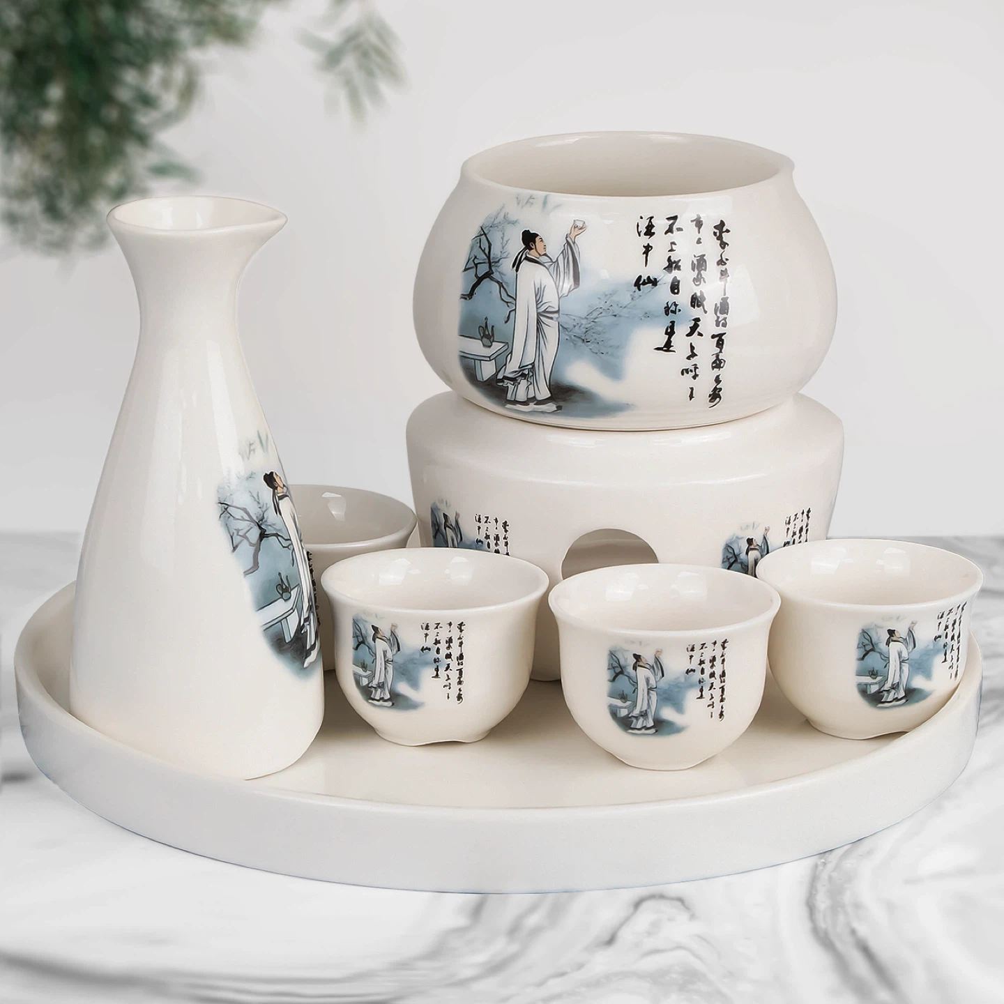 Brand New Sake Set with Warmer - photo 2