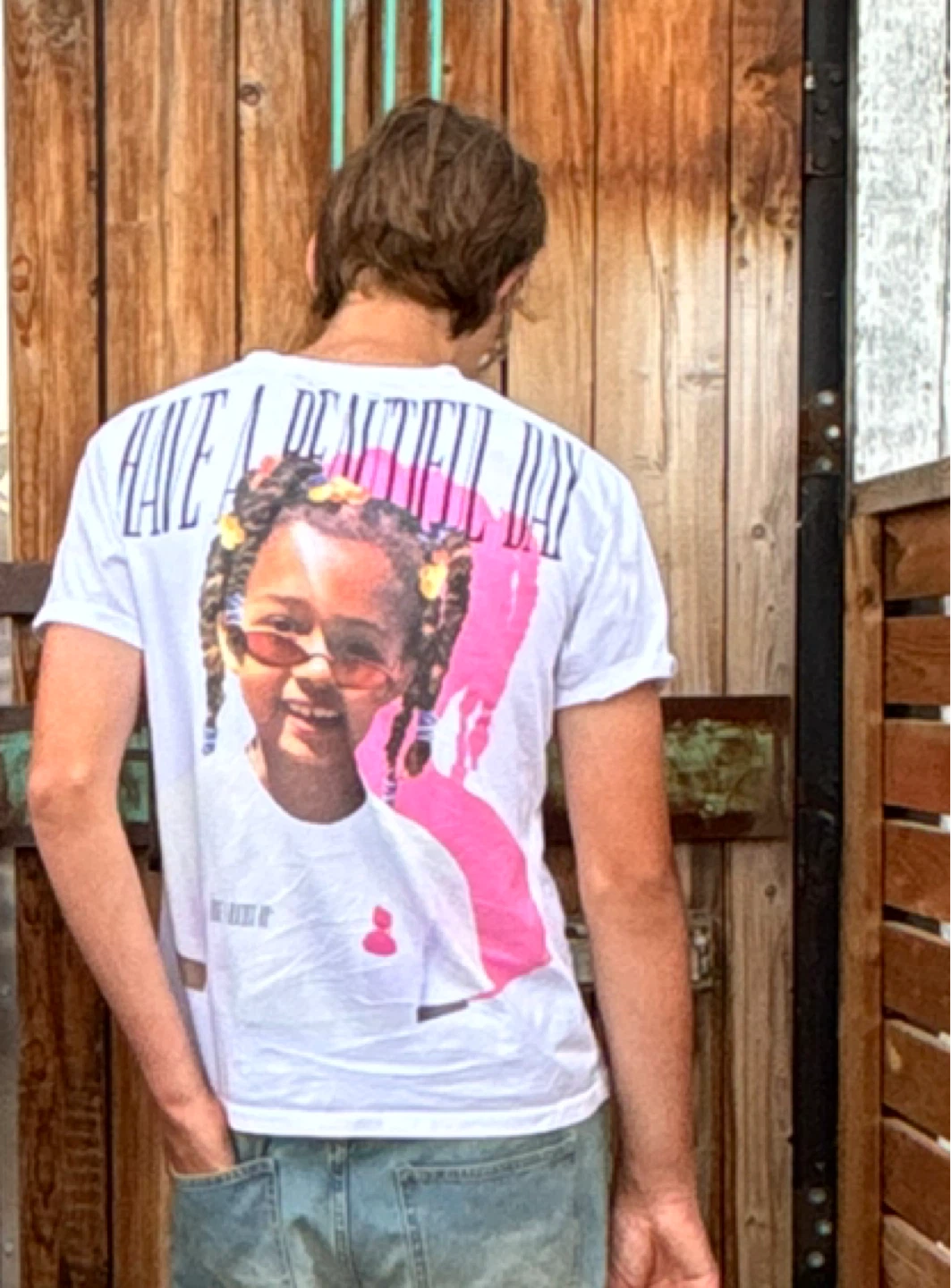 White T-Shirt with Graphic Print - photo 3