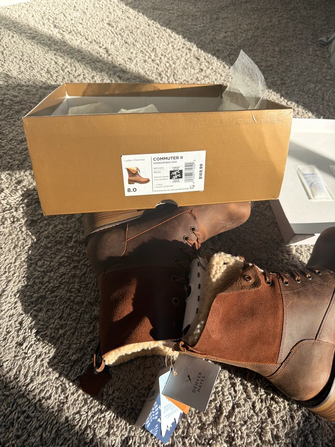 Denver Hayes Brown Leather Ankle Boots with Box image indicator(6)