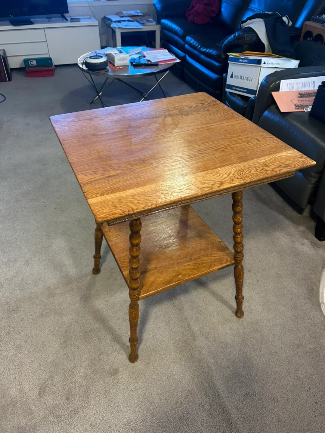 Antique oak parlor table image indicator(2)