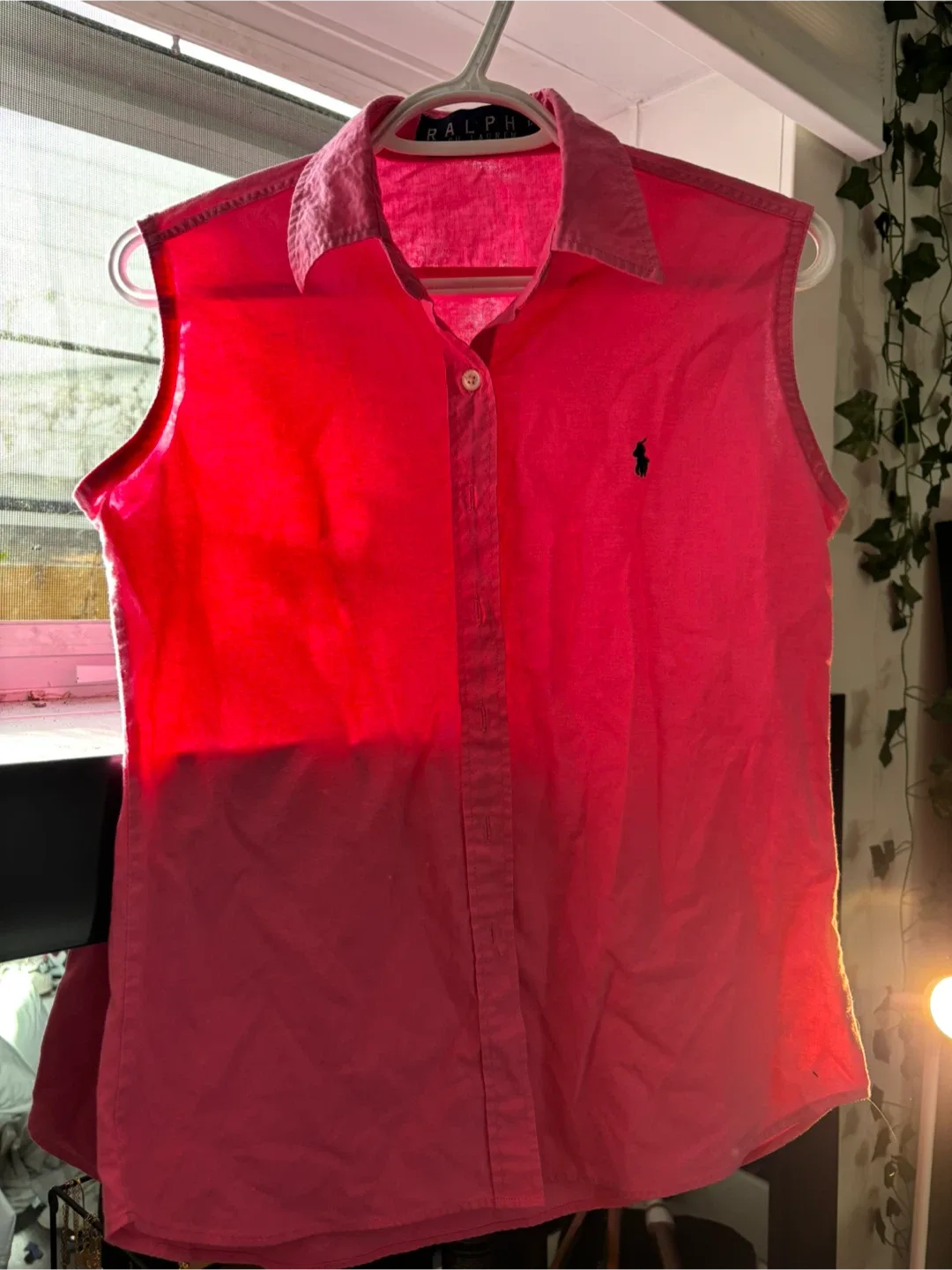 Ralph Lauren Pink Sleeveless Shirt - Size L