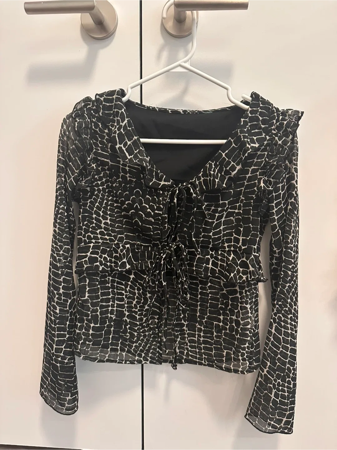 Black & White Patterned Blouse thumbnail