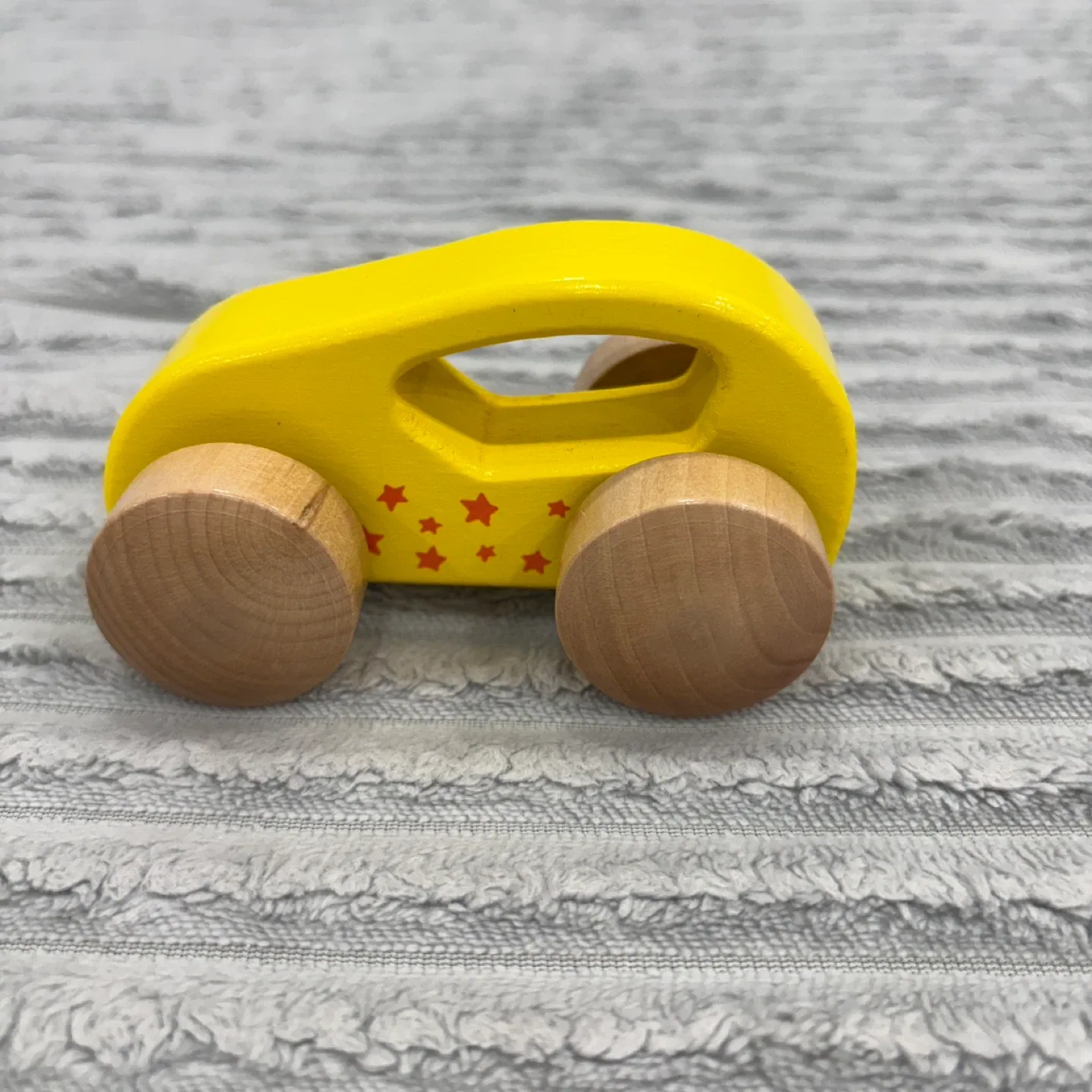 Hape Yellow Wooden Push Along Car Toy image indicator(3)
