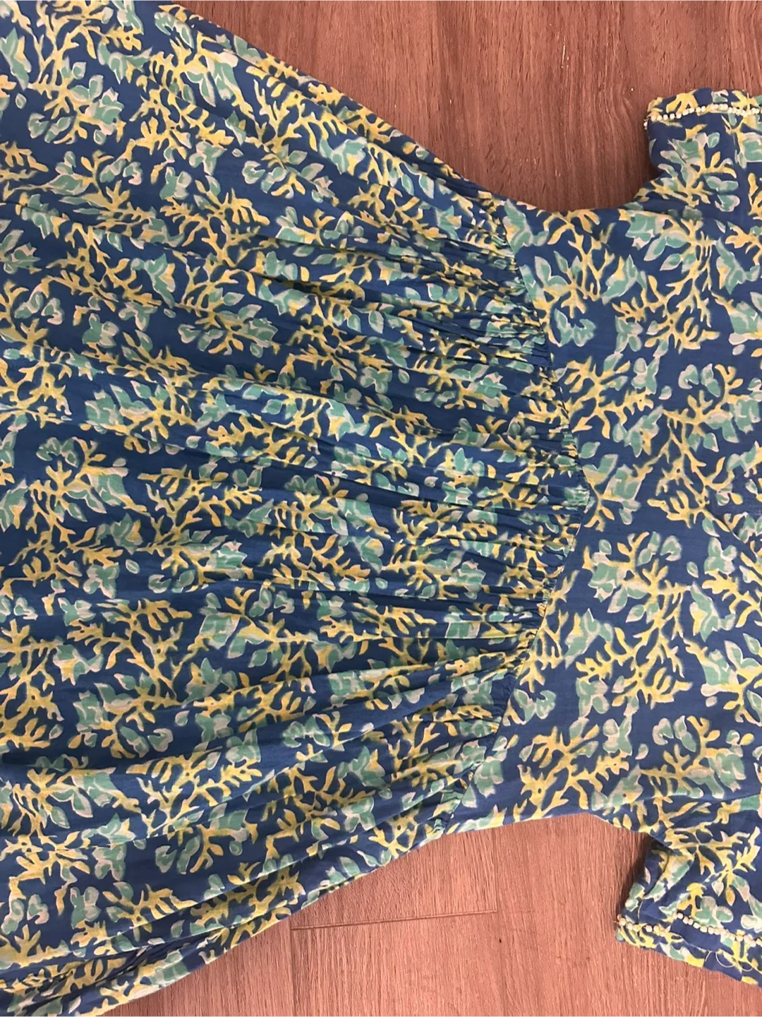 Blue & Yellow Floral Print Dress image indicator(4)