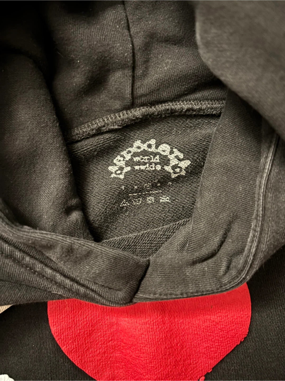Sp5der Hoodie - Black with Red Heart - photo 2
