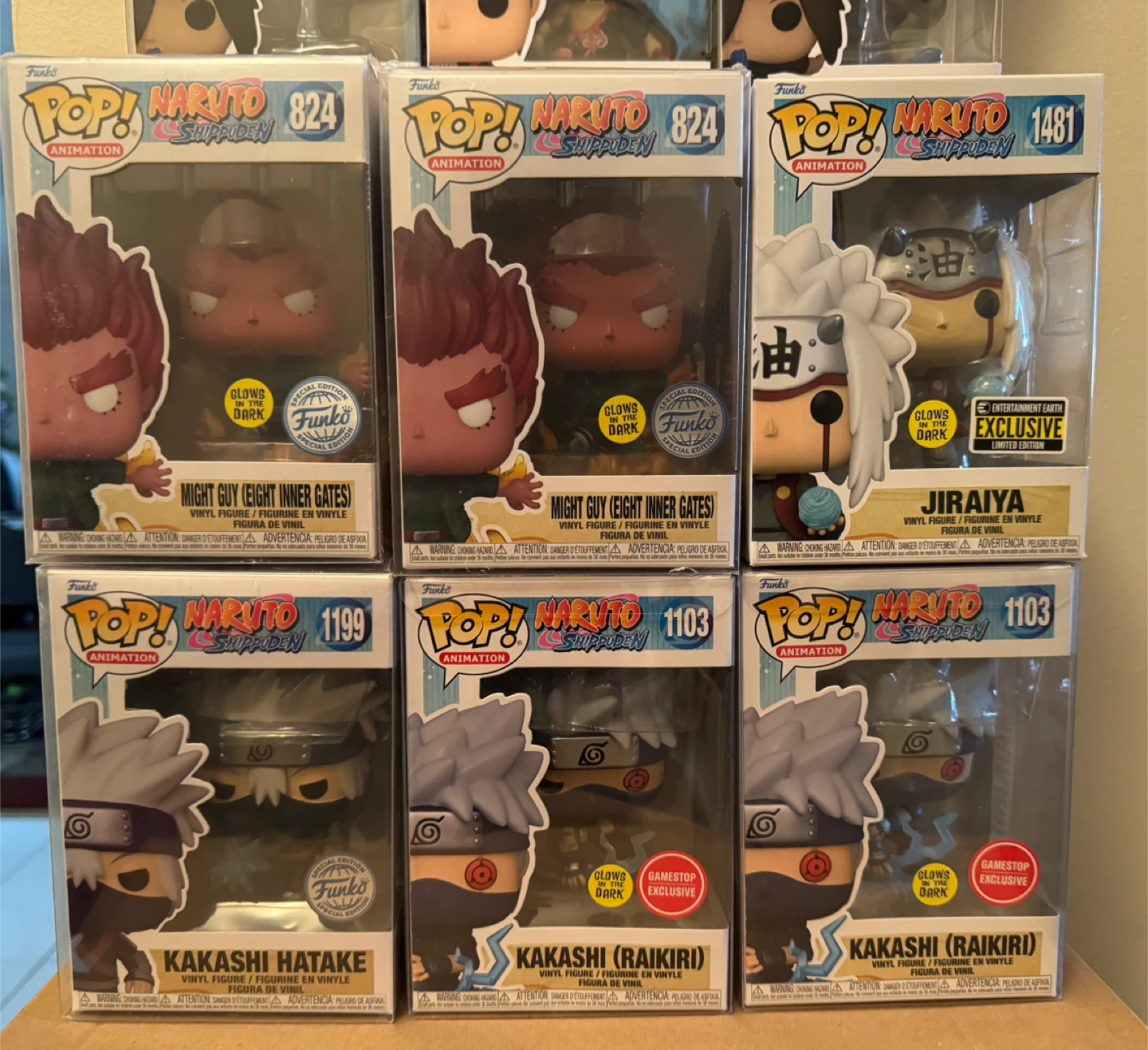 Naruto Shippuden Funko Pops - Might Guy, Jiraiya, Kakashi