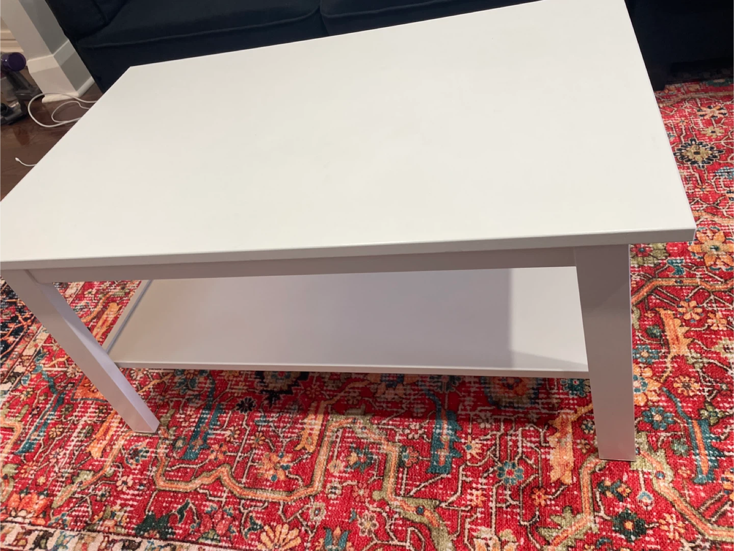 White Coffee Table with Shelf - photo 2