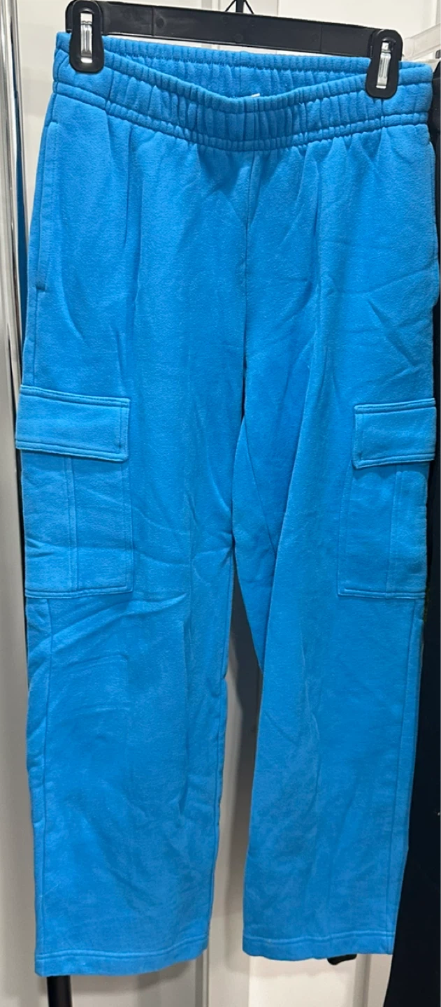 Aritzia Tna Cozy Fleece Mega Cargo Sweatpants - Blue, 2XS