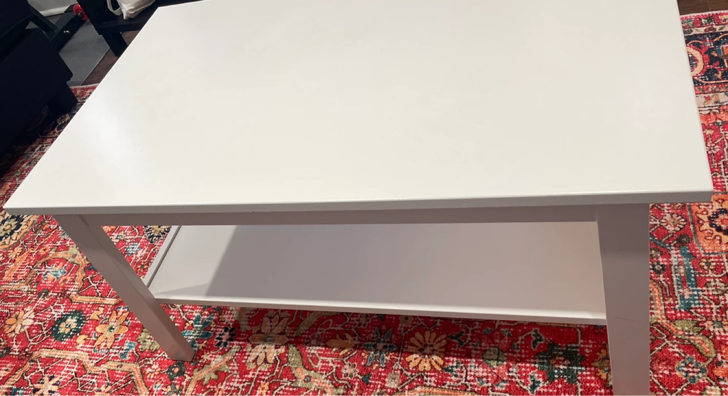 White Coffee Table with Shelf - photo 4