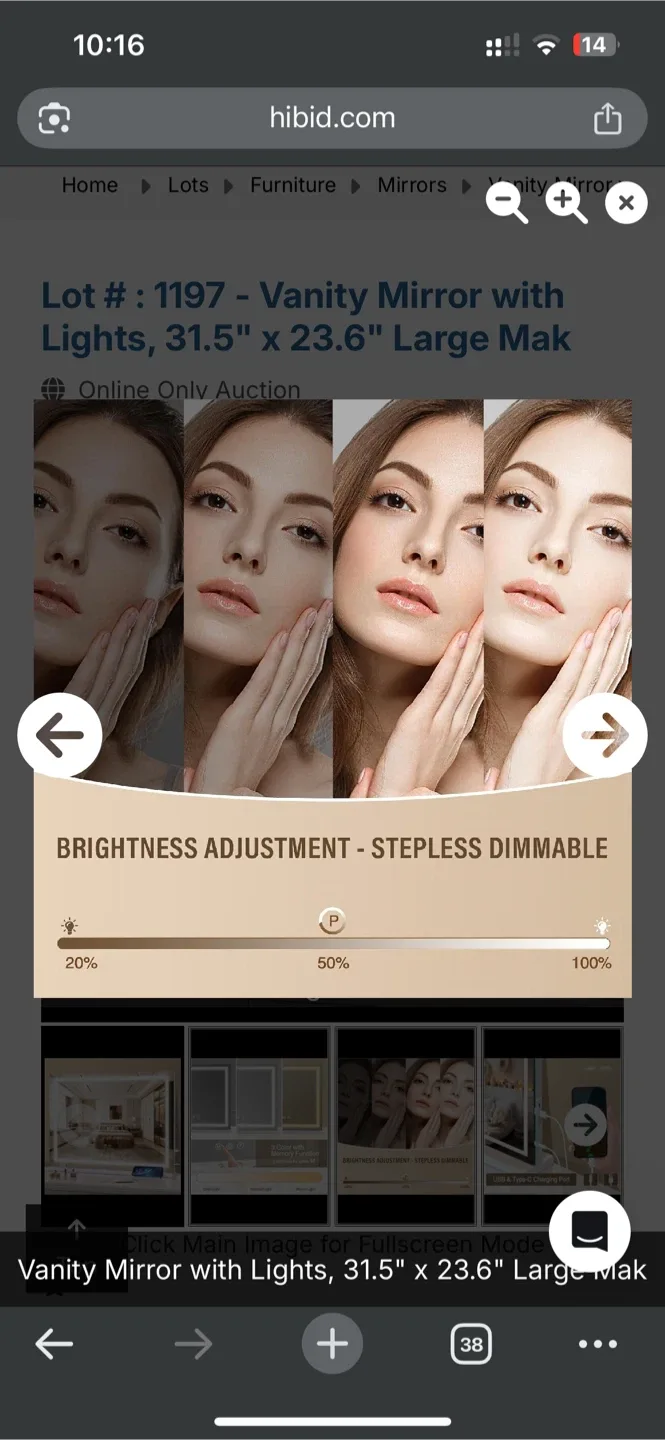 Vanity Mirror with Lights, 31.5" x 23.6" Large Mak image indicator(3)