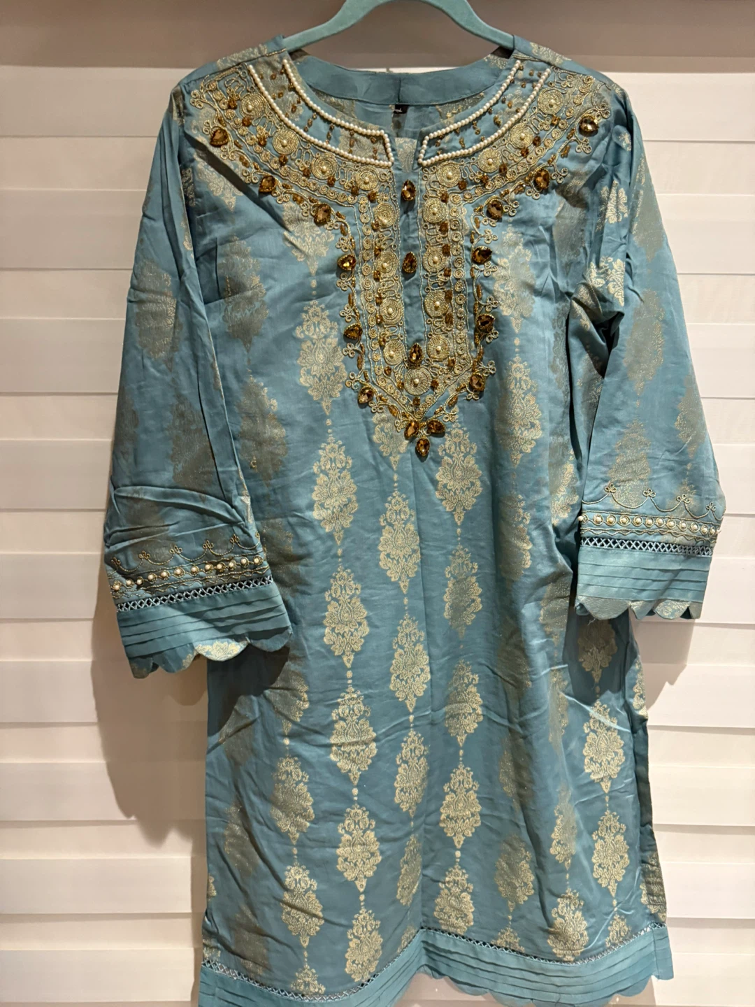 Blue Embroidered Kurti