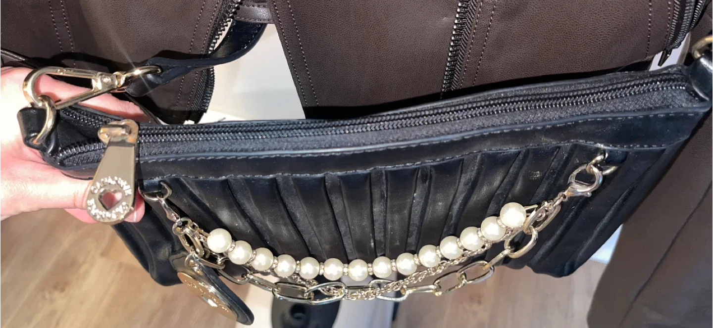 Cafe Noir Faux Leather Black Customizable Crossbody/Clutch Bag image indicator(5)