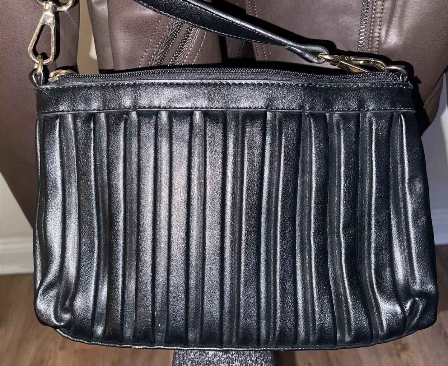 Cafe Noir Faux Leather Black Customizable Crossbody/Clutch Bag image indicator(8)