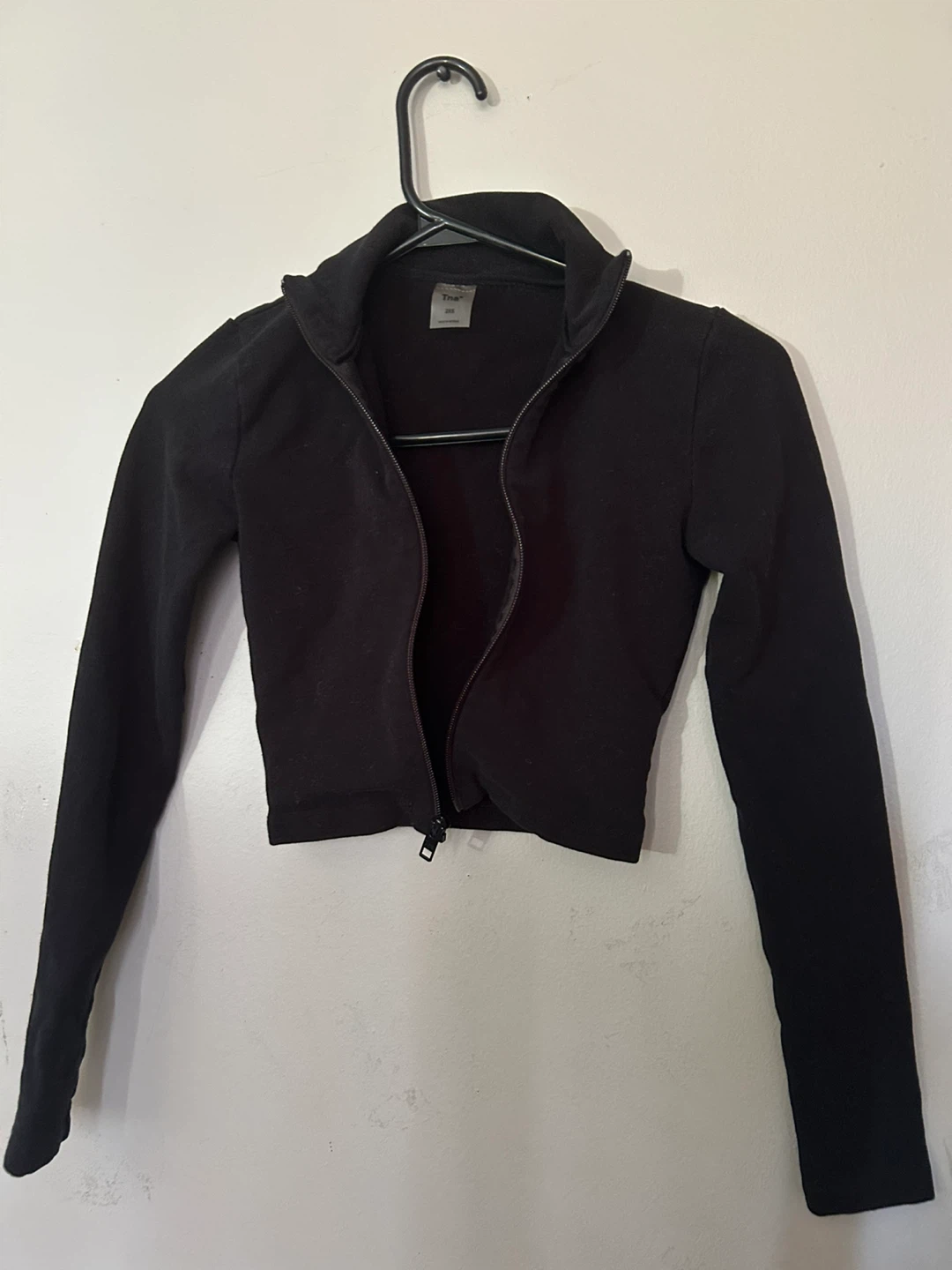 TNA Cropped Black Zip-Up Jacket - Size XXS