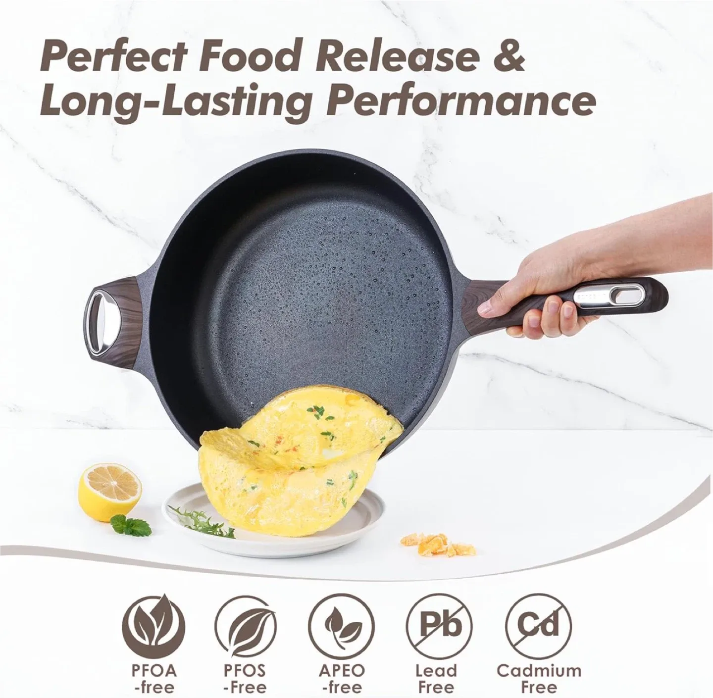 Sensarte 12 in Nonstick Frying Pan,5-Qt with Lid - New in Box! image indicator(3)
