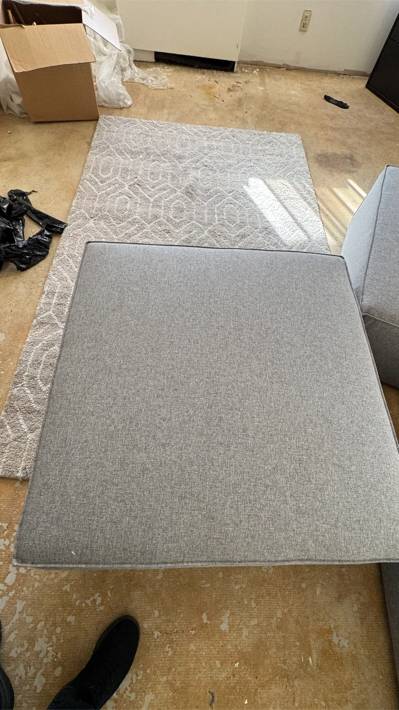 Grey Square Ottomans - Set of Three - photo 2