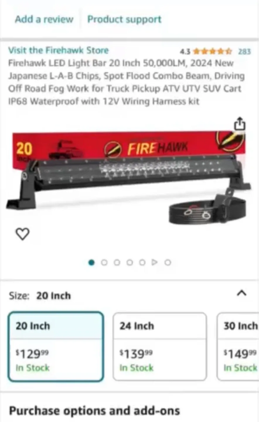 Firehawk 20 Inch LED Light Bar image indicator(2)