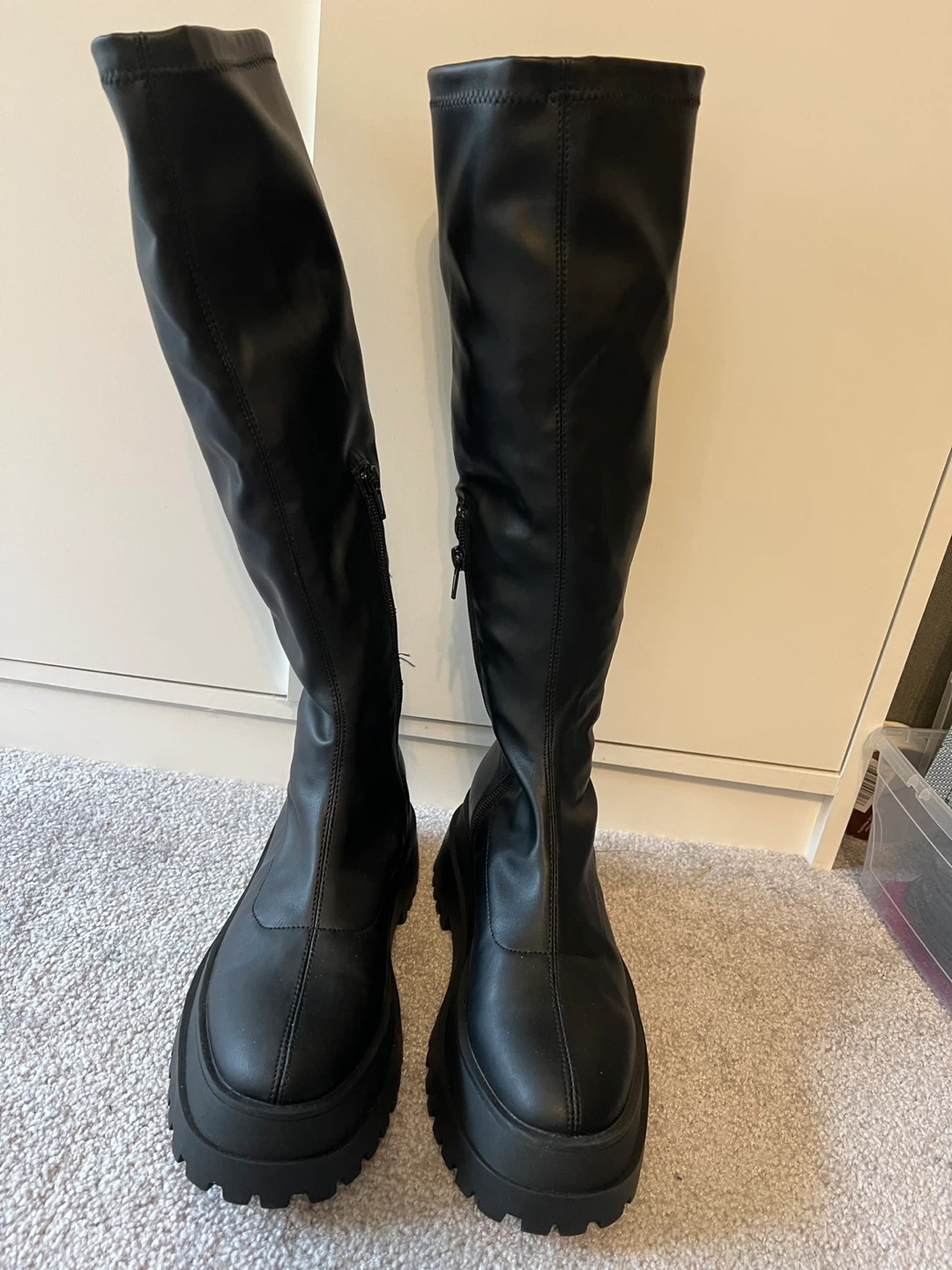 Public Desire Black Platform Boots - Size 7 - photo 3