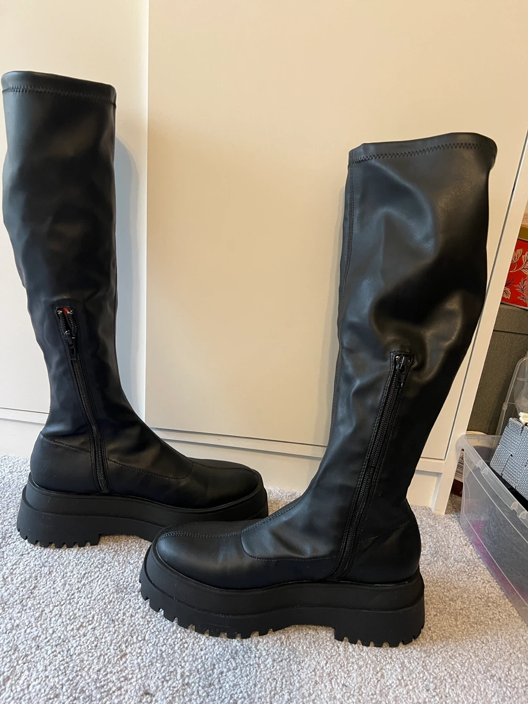 Public Desire Black Platform Boots - Size 7 - photo 5