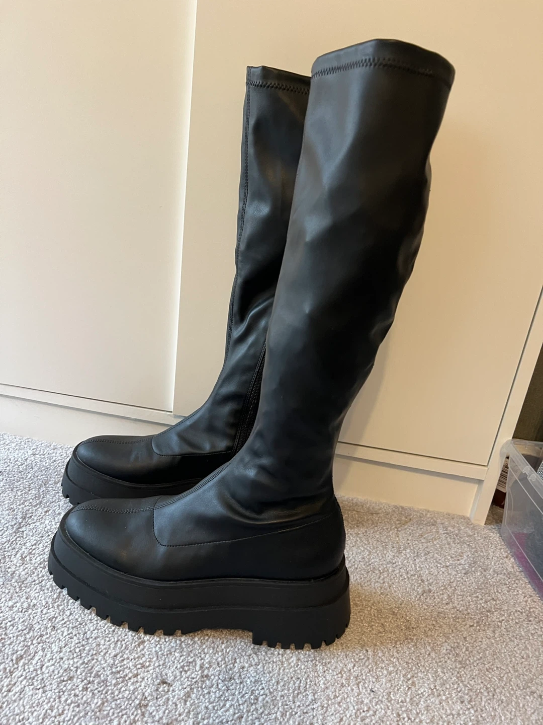 Public Desire Black Platform Boots - Size 7 - photo 4