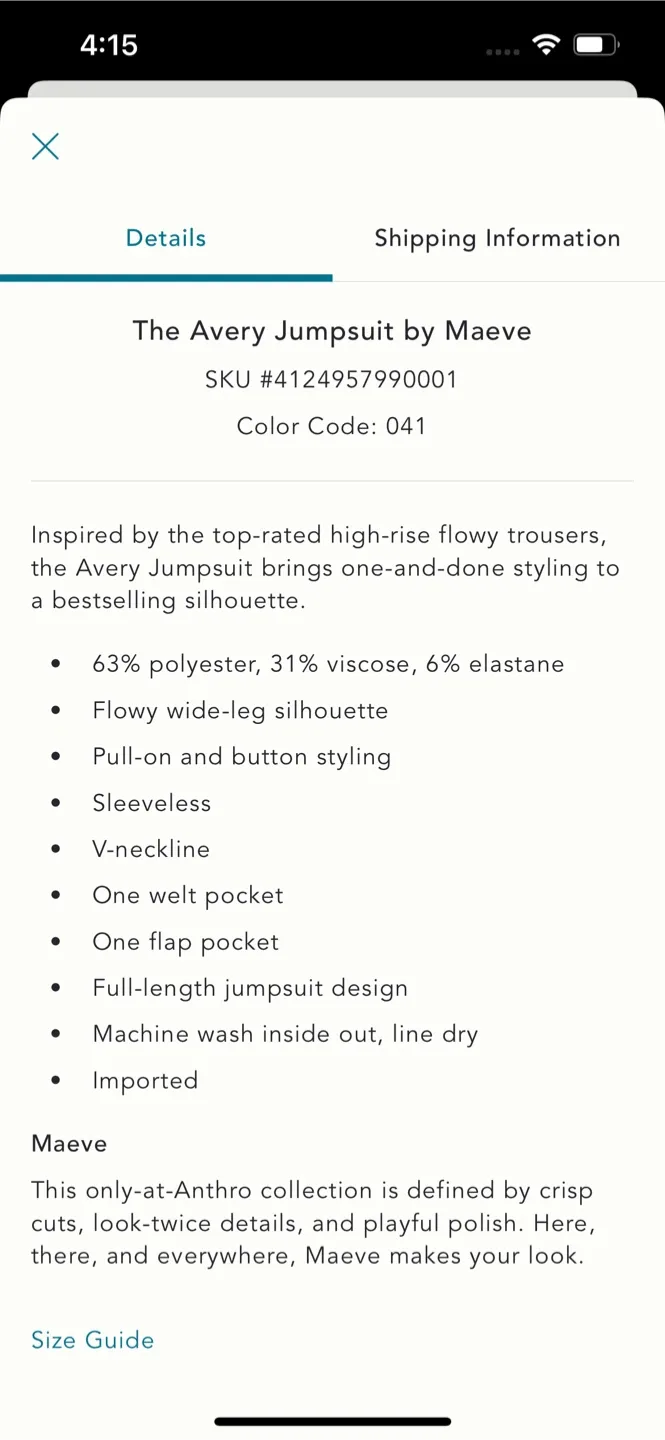 BNWT Anthropologie The Avery Jumpsuit by Maeve 2 image indicator(4)