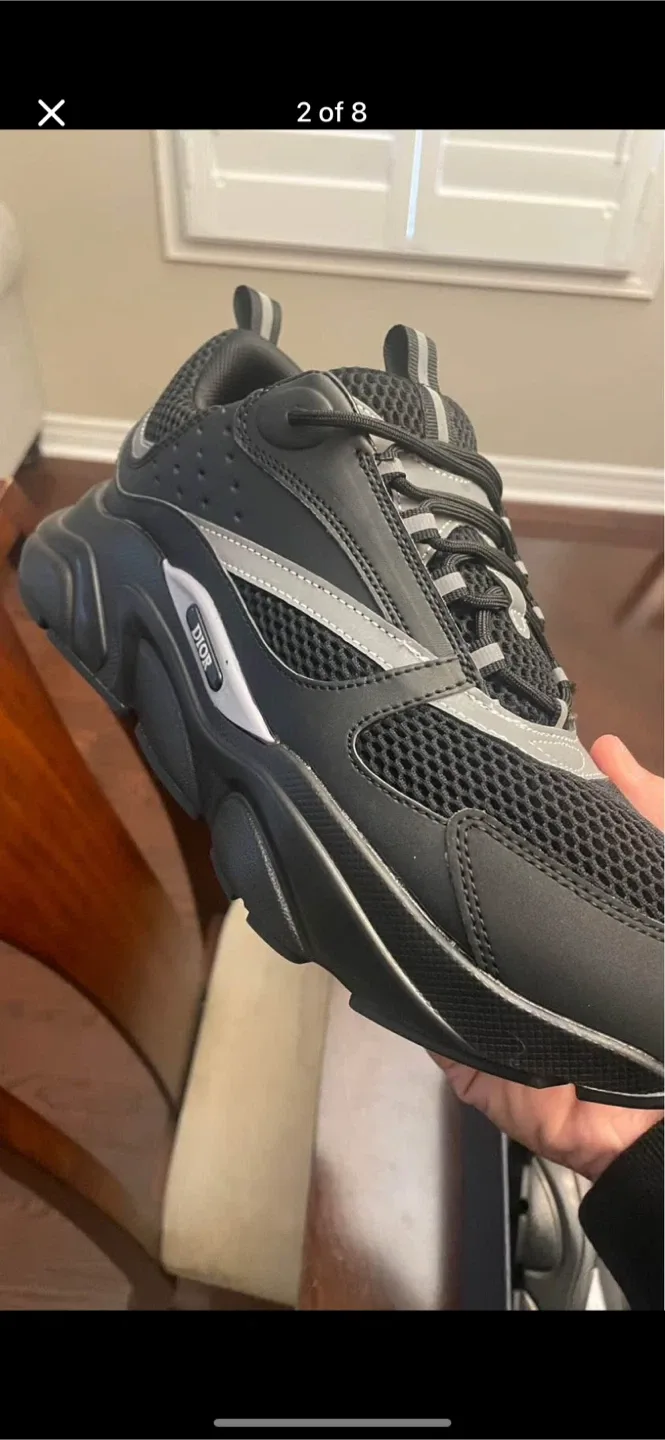 Dior B22 Calf Mesh All Black Sneakers - Size 45 image indicator(2)