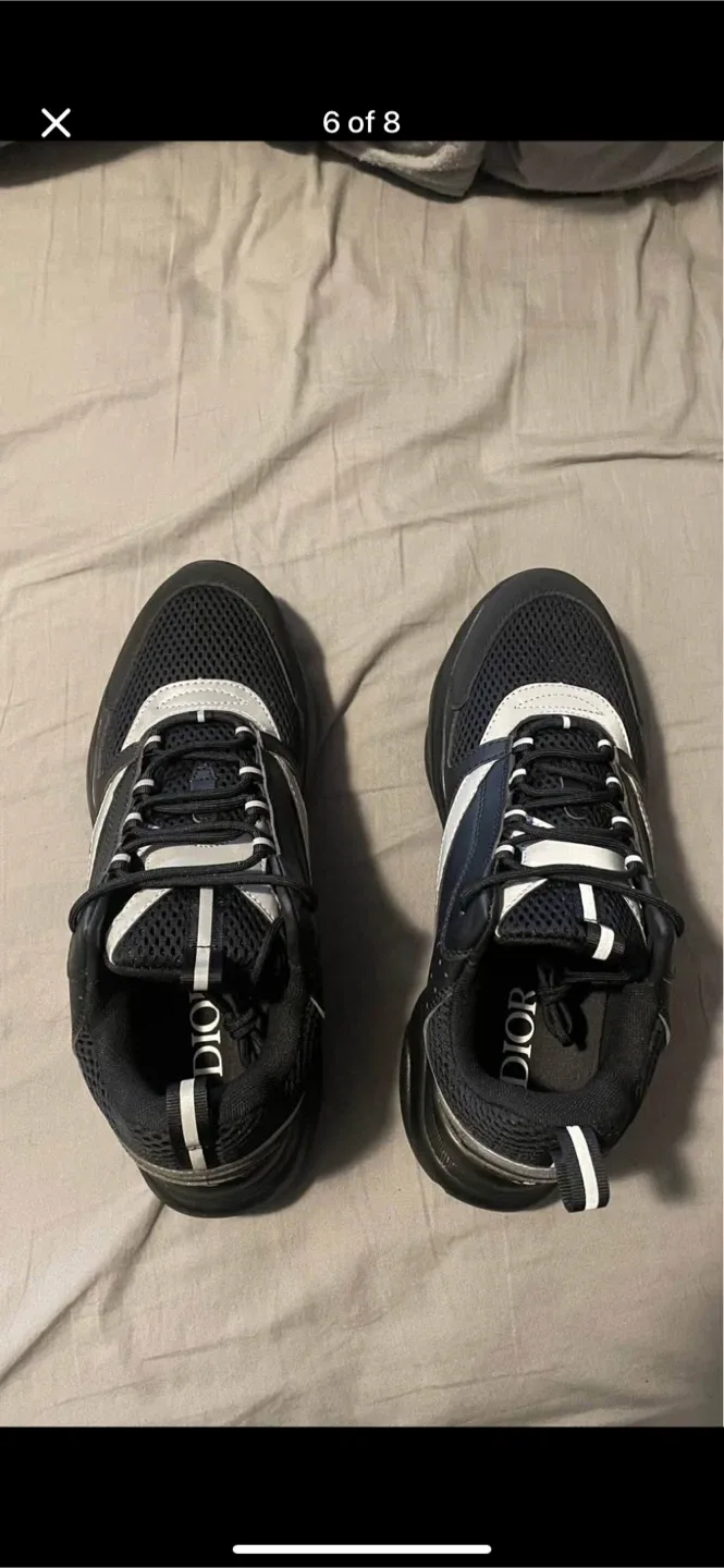 Dior B22 Calf Mesh All Black Sneakers - Size 45 image indicator(6)