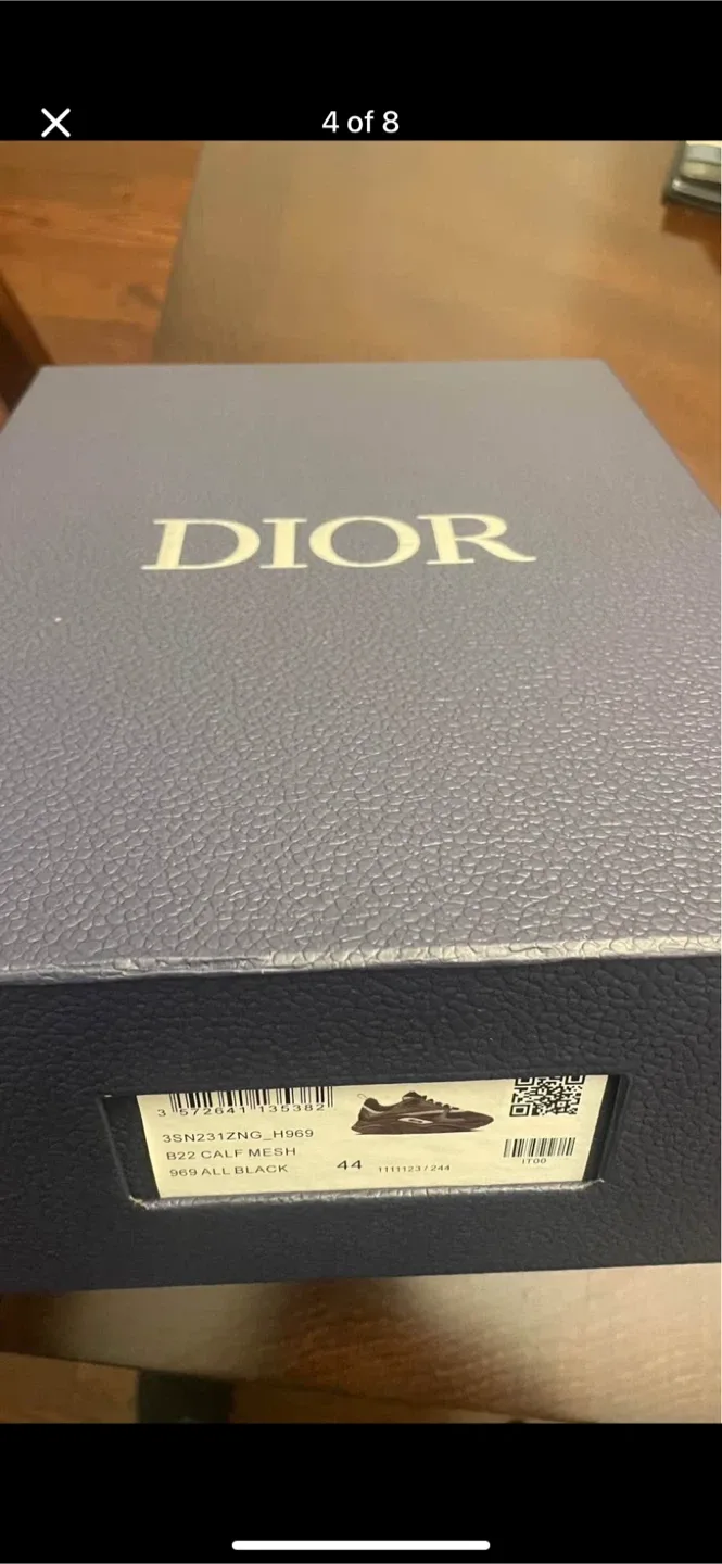 Dior B22 Calf Mesh All Black Sneakers - Size 45 image indicator(4)