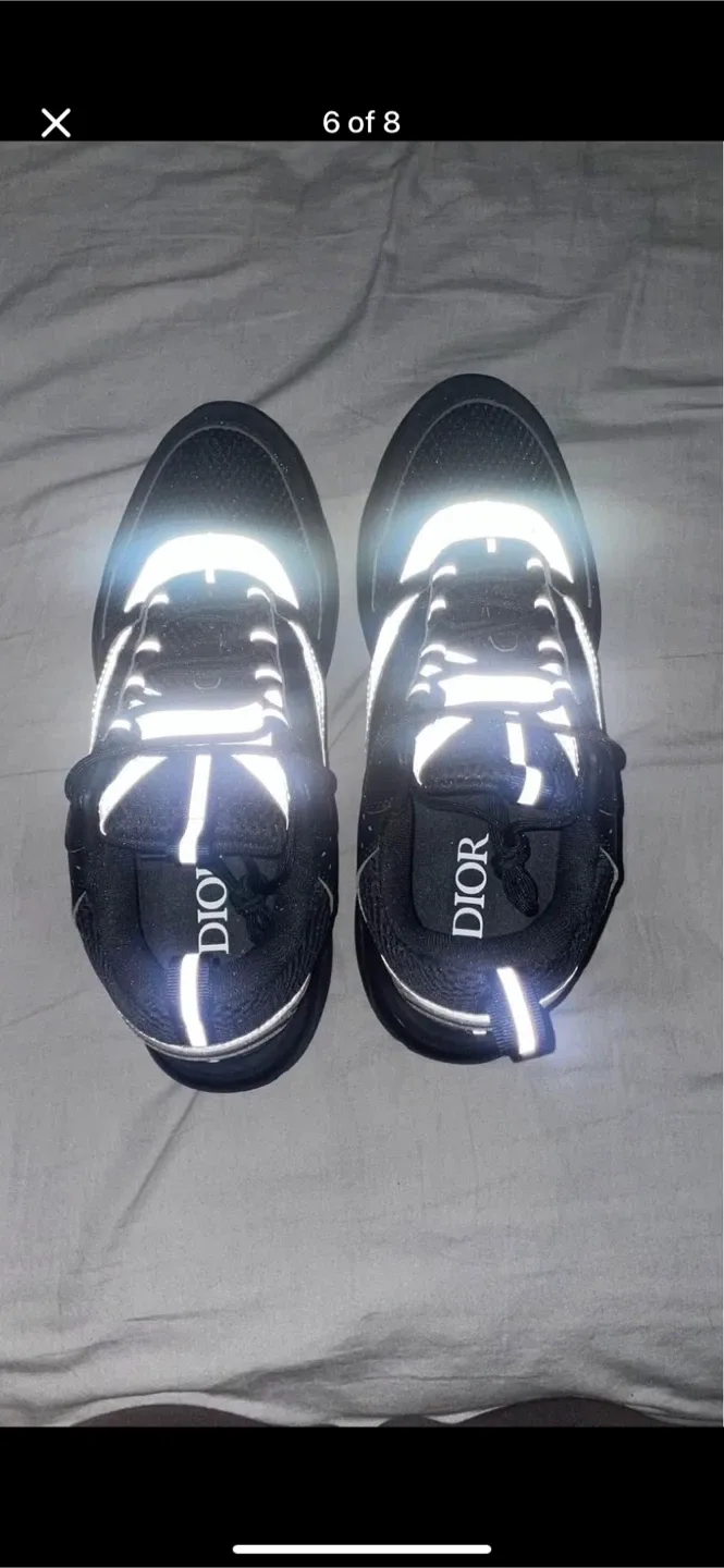 Dior B22 Calf Mesh All Black Sneakers - Size 45 image indicator(7)