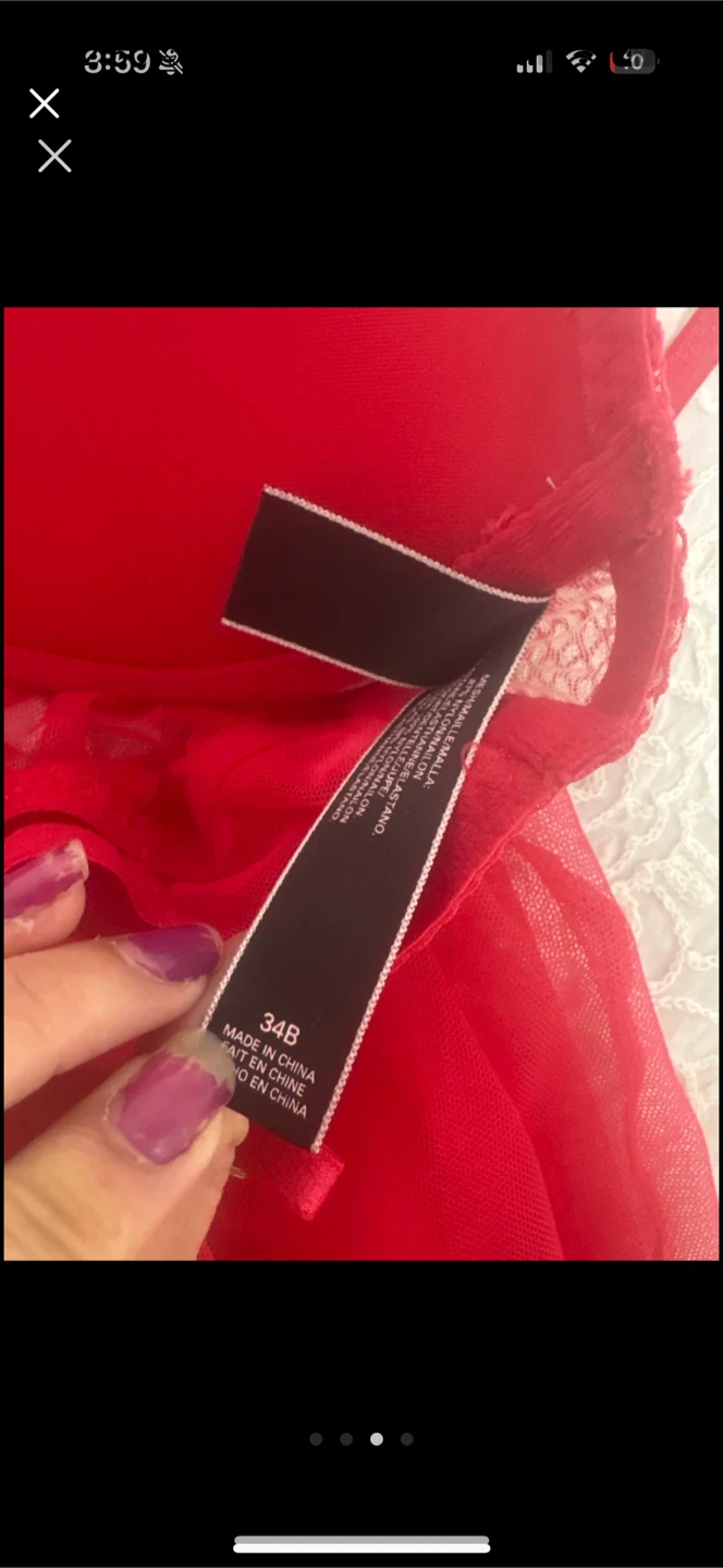 Victoria's Secret Red Lingerie - Size 34B