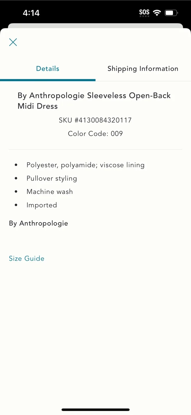 BNWT Anthropologie Sleveless Open Back Dress S image indicator(4)