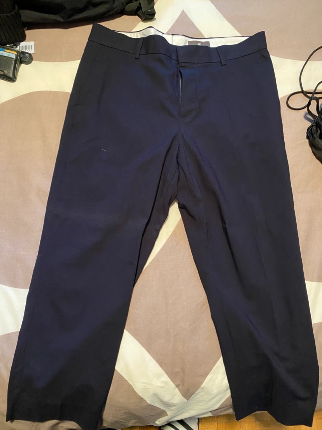 H&M Regular Fit Navy Blue Pants