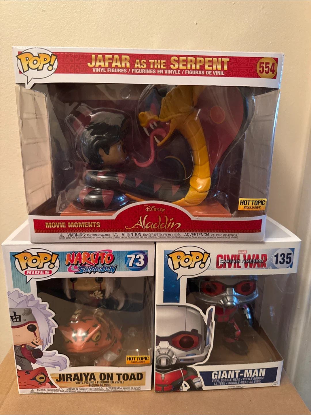 Funko Pop! Vinyl Figures: Jafar, Jiraiya, Giant-Man