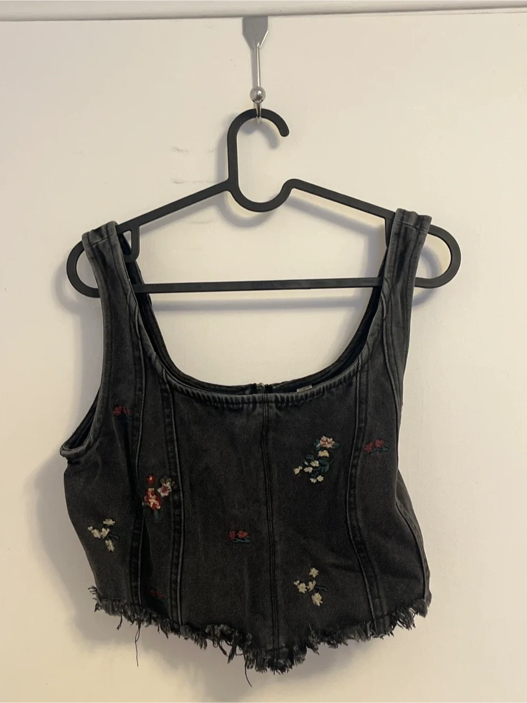 Black Denim Corset Top thumbnail