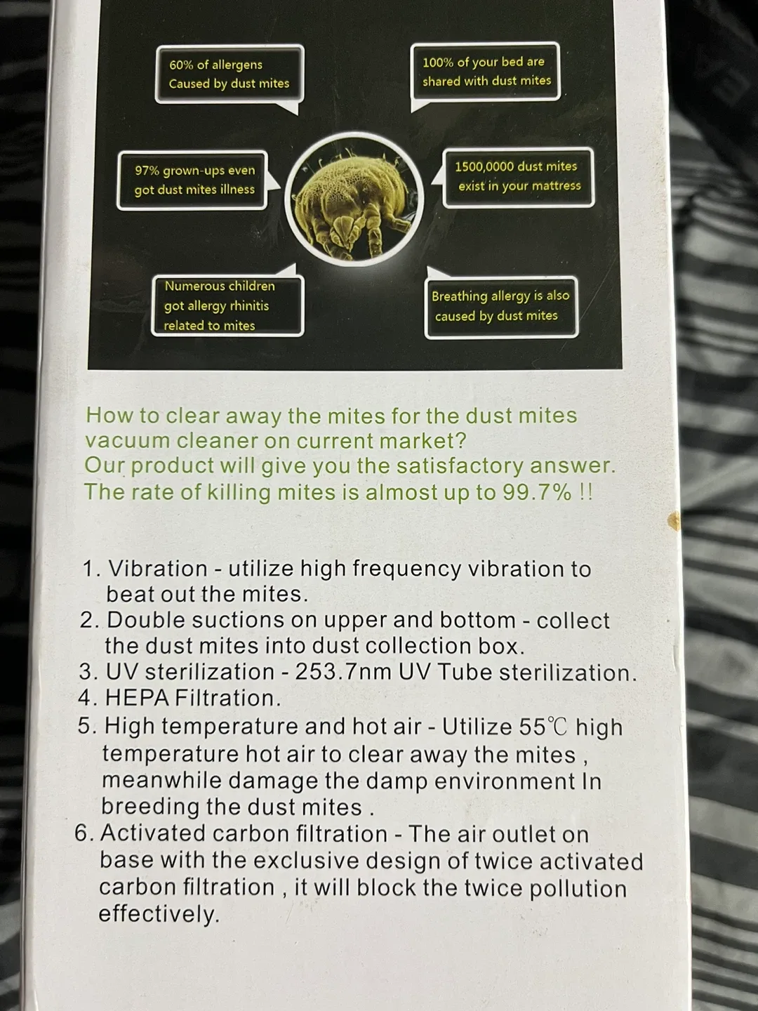 HouSmile UV Anti-dustmite Cleaner image indicator(2)