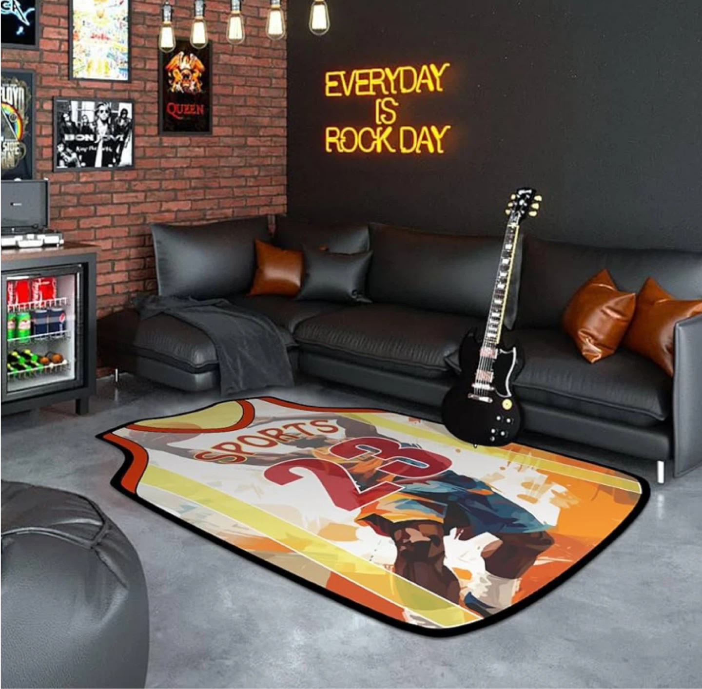 Brand new basketball jersey-shaped Area Rugs 5x3.4ft