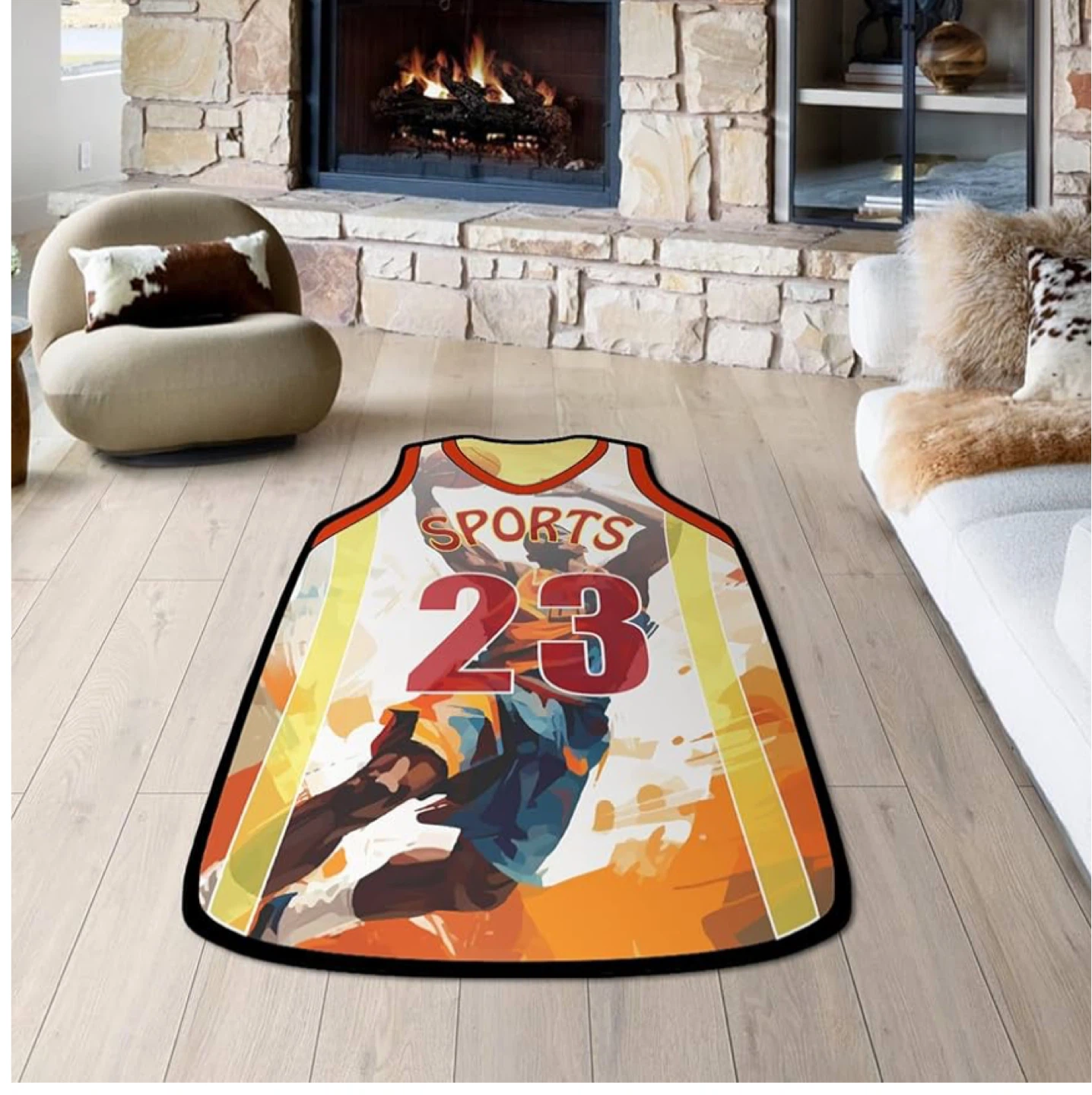 Brand new basketball jersey-shaped Area Rugs 5x3.4ft - photo 2