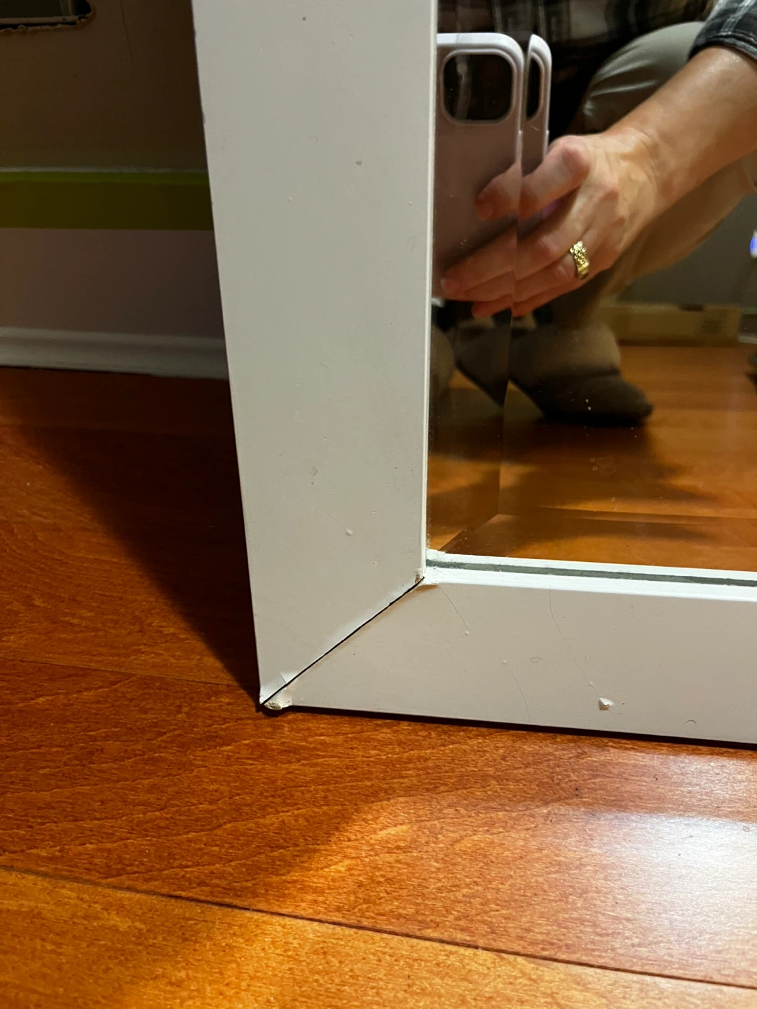 White Framed Mirror - photo 3
