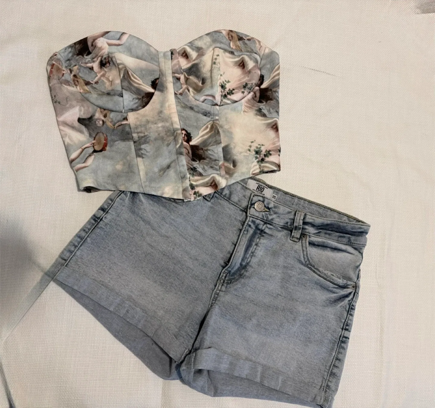 Rio Denim Shorts & Bustier Top Set thumbnail