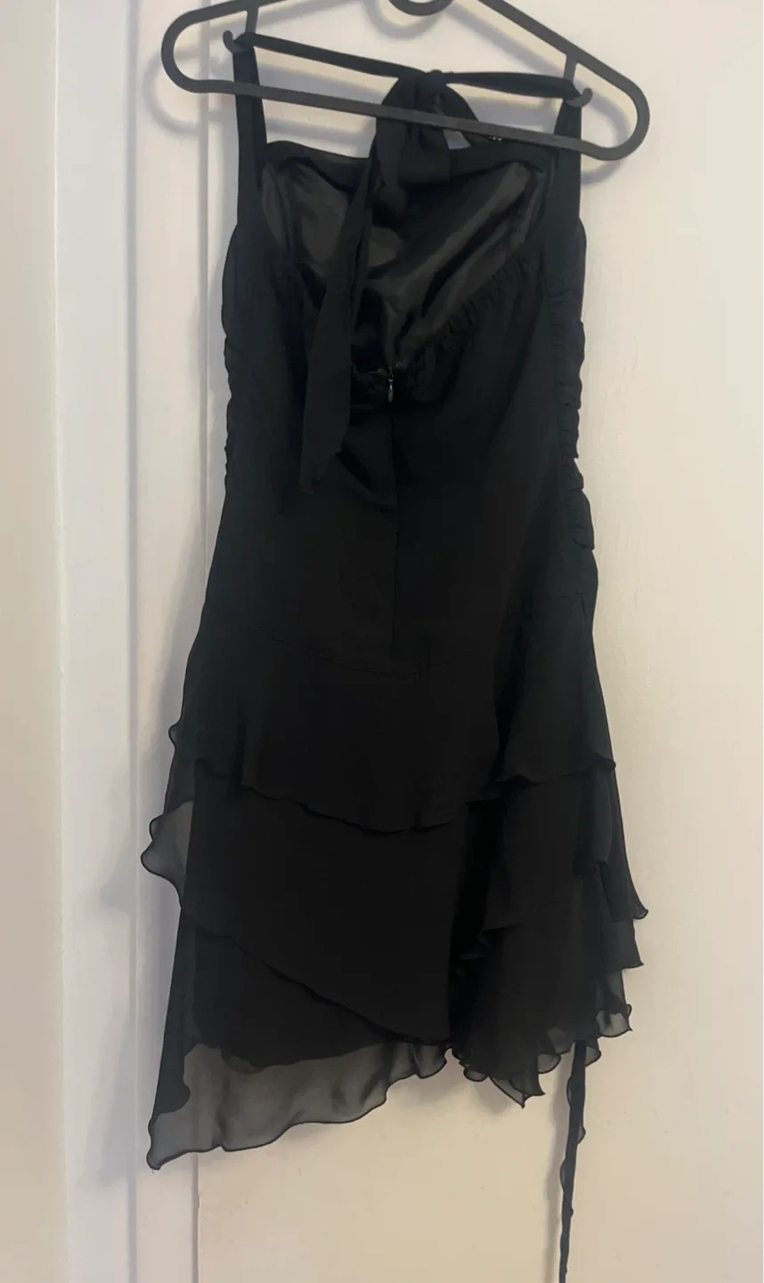 Black Ruffled Mini Dress image indicator(2)